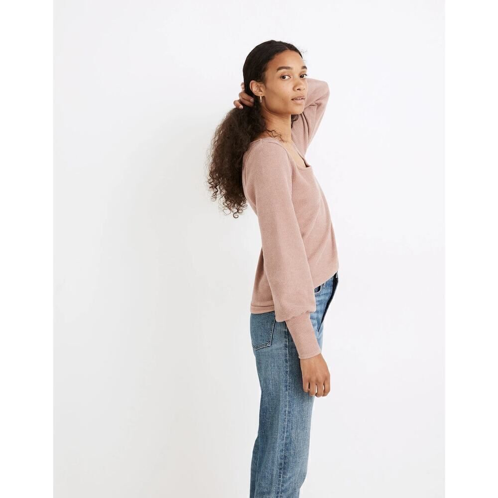 MADEWELL Ottoman Rib Square-Neck Top size small